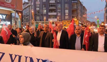 Karaman'da Türk Dil Bayramı etkinlikleri kapsamında fener alayı düzenlendi