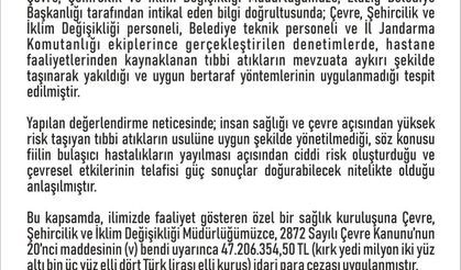 Özel hastaneye 47 milyon lira ceza kesildi
