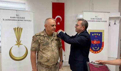 Kars'ta jandarma personeline rütbe terfi töreni