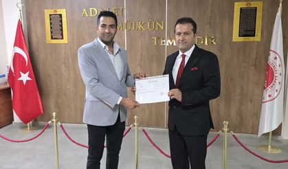 Veteriner Hekimler Odası Başkanı Seçilen Serhat Sağlam Mazbatasını Aldı
