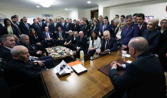 Cumhurbaşkanı Erdoğan, TBMM"de siyasi parti genel başkanları ile görüştü