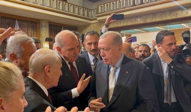 Cumhurbaşkanı Recep Tayyip Erdoğan, TBMM Başkanı, MHP Lideri , BBP Genel Başkanı  ve HÜDA-PAR  ile bir araya geldi