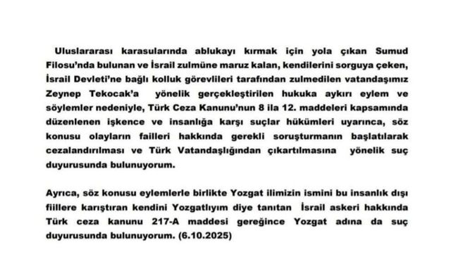 AK Partili Şahan, "Yozgatlıyım" diyen İsrail askeri hakkında suç duyurusunda bulundu