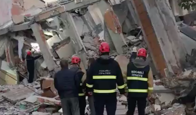 Gebze’de bina çöktü: Çok sayıda ekip sevk edildi