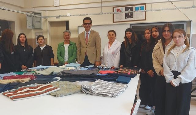 Moda tasarımı öğrencilerine kumaş desteği