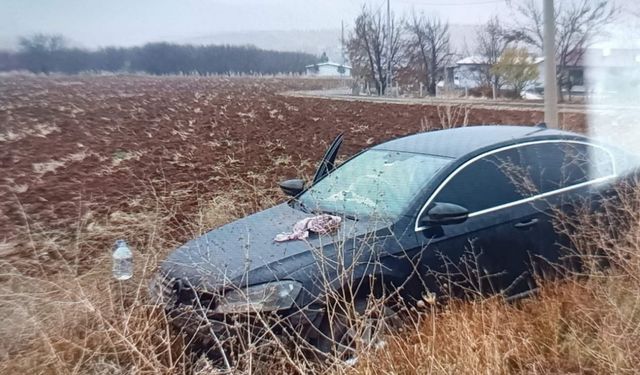 Otomobil tarlaya girdi: 4 yaralı