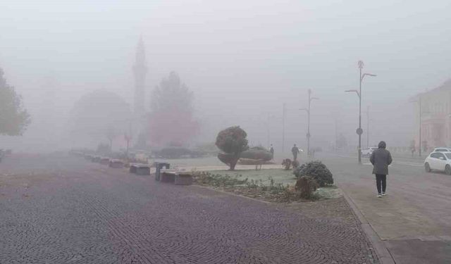 Sivas’ta yoğun sis etkili oldu araçlar görünmez hale geldi