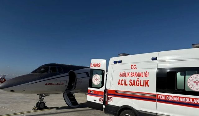 Van’da kalp hastası bebek, uçak ambulansla İstanbul’a sevk edildi