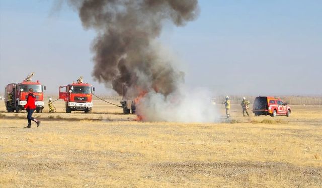 Iğdır Şehit Bülent Aydın Havalimanı’nda 2025 Yılı Ateşli Yangın Tatbikatı Gerçeğini Aratmadı