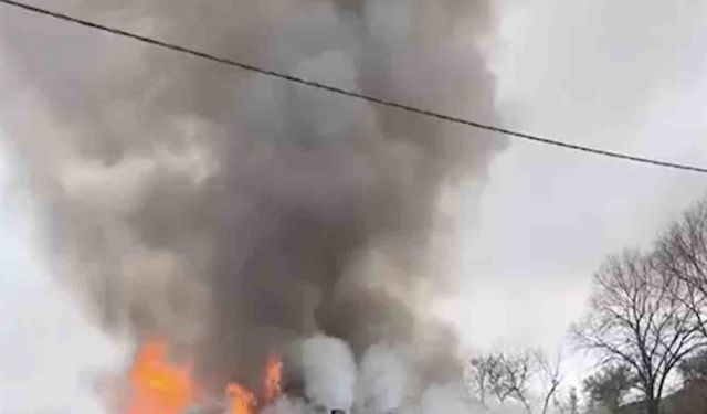 2 Katlı ev alev alev yandı