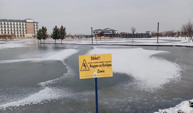 Iğdır Millet Bahçesi’nde Buz Tehlikesi: Vatandaşlara “Havuza Yaklaşmayın” Uyarısı!