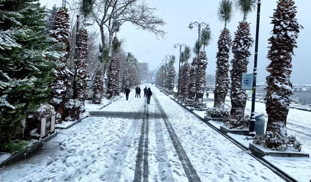 Beyaz örtü ile kaplandı: Kar yağışı havadan görüntülendi