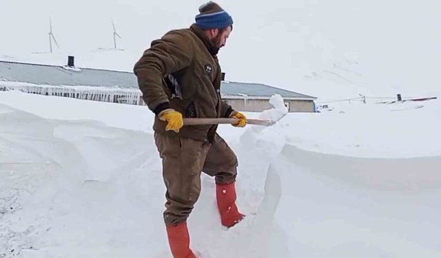 Taşlıçay'da kar yığınları evlerin boyuna ulaştı