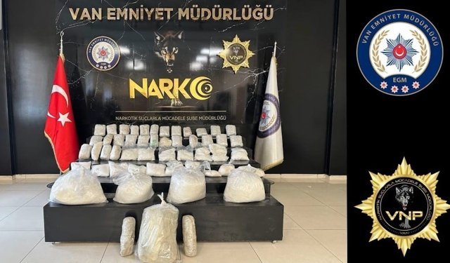 Van'da kamyonette 90 kilo uyuşturucu ele geçirildi