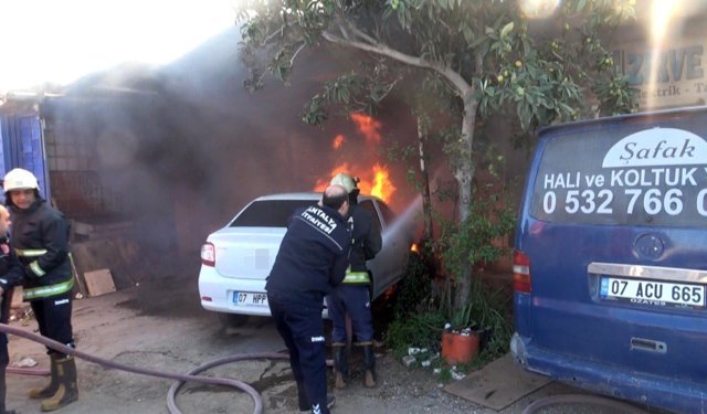 15 gün önce taşıdığı işyeri gözlerinin önünde küle döndü