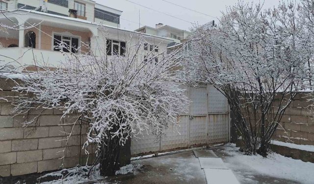Erciş'te nisan ayında kar yağışı