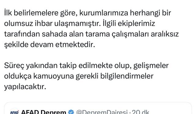 Ağrı'da 4,3 büyüklüğünde deprem