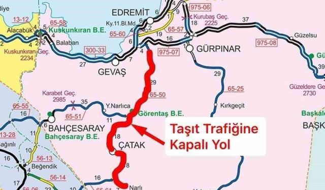 Çatak yolu araç trafiğine kapatıldı