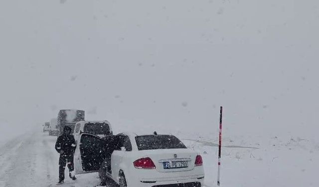 Palandöken geçidinde kar ve tipi etkili oldu