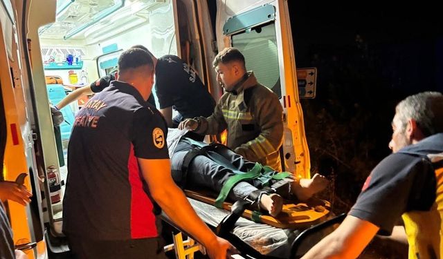 Antakya'da dereye uçan motosikletin sürücüsü yaralandı