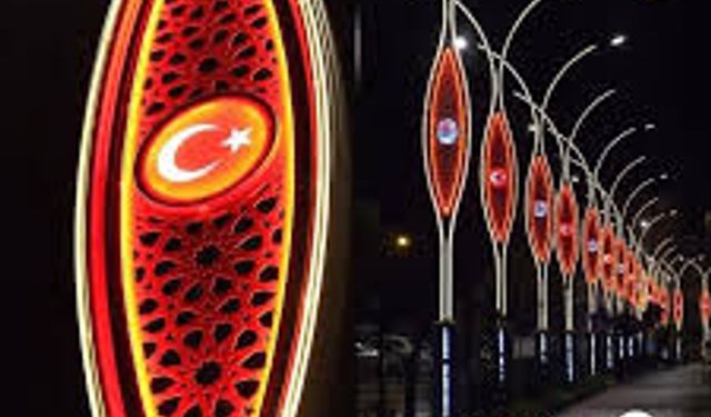 GÖVDESİ LEDSİZ SAC MOTİFİ LEDLİ, LOGOLU ALÜMİNYUM DEKORATİF AYDINLATMA DİREĞİ SATIN ALINACAKTIR