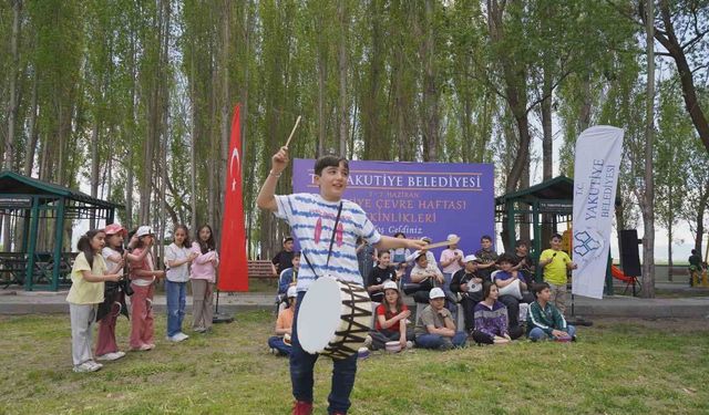Yakutiye'de çocuklar 'sıfır atık şenliği' ile hem eğlendi hem doğayı yeşertti