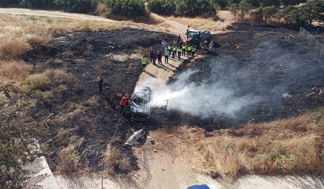Kaza yapan otomobil araziye uçtu: 4 yaralı