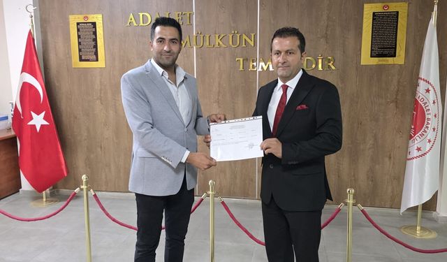 Veteriner Hekimler Odası Başkanı Seçilen Serhat Sağlam Mazbatasını Aldı