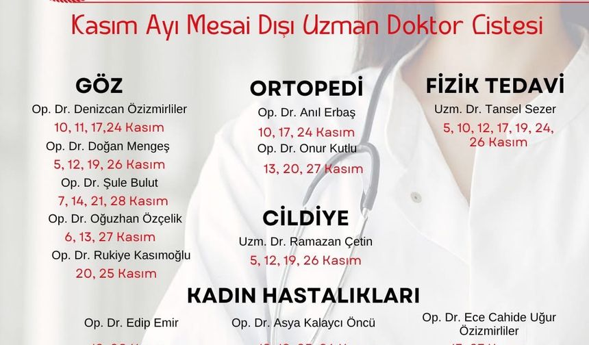 Iğdır Devlet Hastanesinde Mesai Dışı Çalışacak Doktorlar Açıklandı