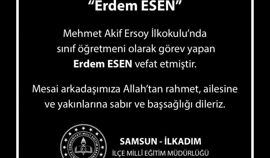 Sınıf öğretmeni kalp krizi sonucu hayatını kaybetti