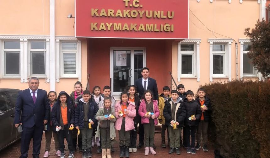 Melekli İlkokulu Öğrencilerinden Kaymakam Fatih Erdoğan’a Ziyaret