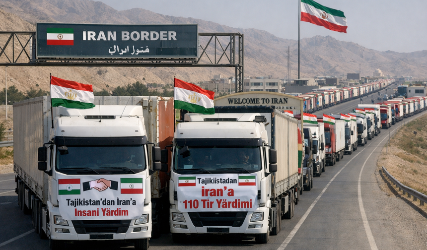 Tacikistan’ın İran’a gönderdiği 110 tırlık insani yardım ulaştı