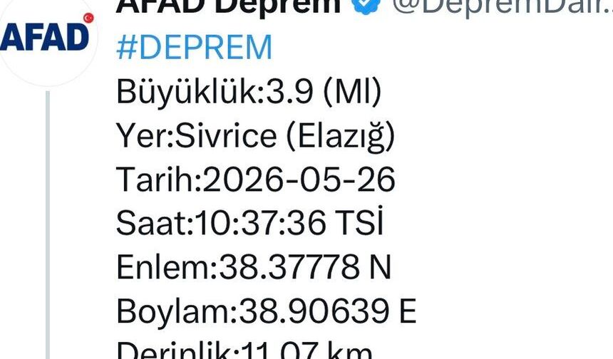 Bir deprem daha