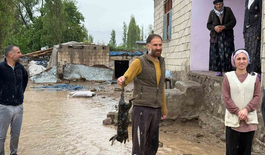 Iğdır'da sağanak sele dönüştü: Karakuyu köyünde evler ve araziler sular altında kaldı