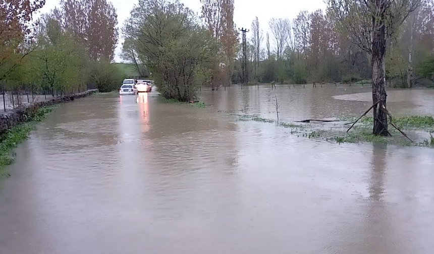 Tokat'ta Çekerek Irmağı taştı, yollar ve tarlalar sular altında kaldı