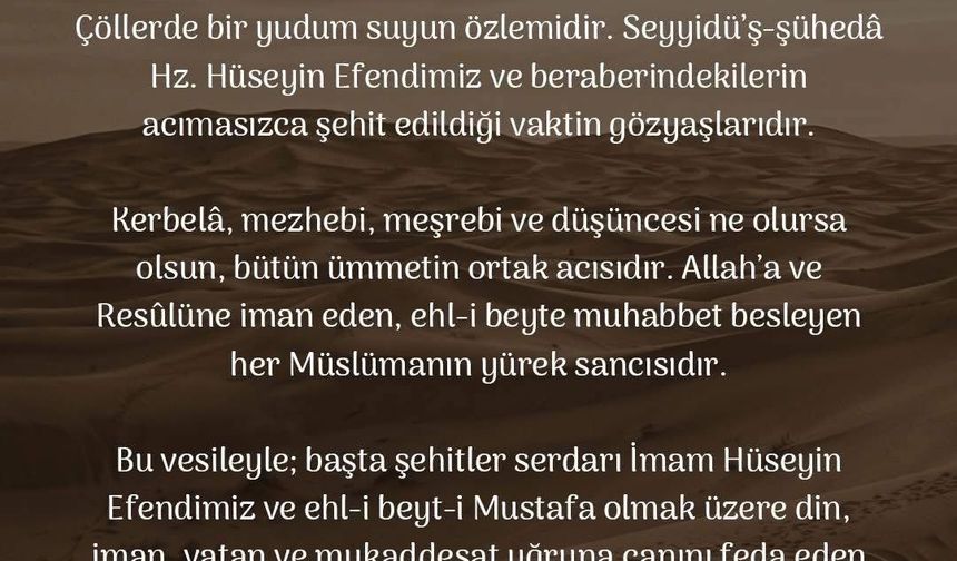 Iğdır Valisi Taşolar’dan Muharrem Ayı Mesajı