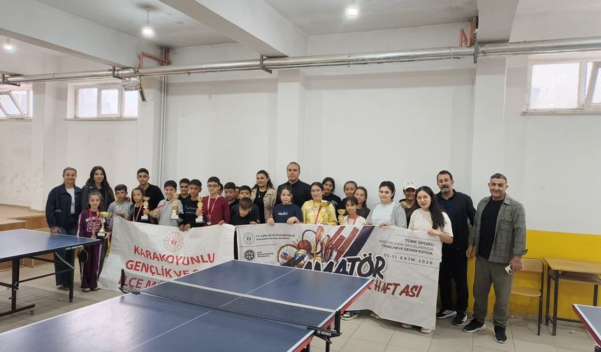 Karakoyunlu’da Amatör Spor Haftası Heyecanı: Şehit Polis Nevzat Alagöz Ortaokulunda Masa Tenisi Turnuvası