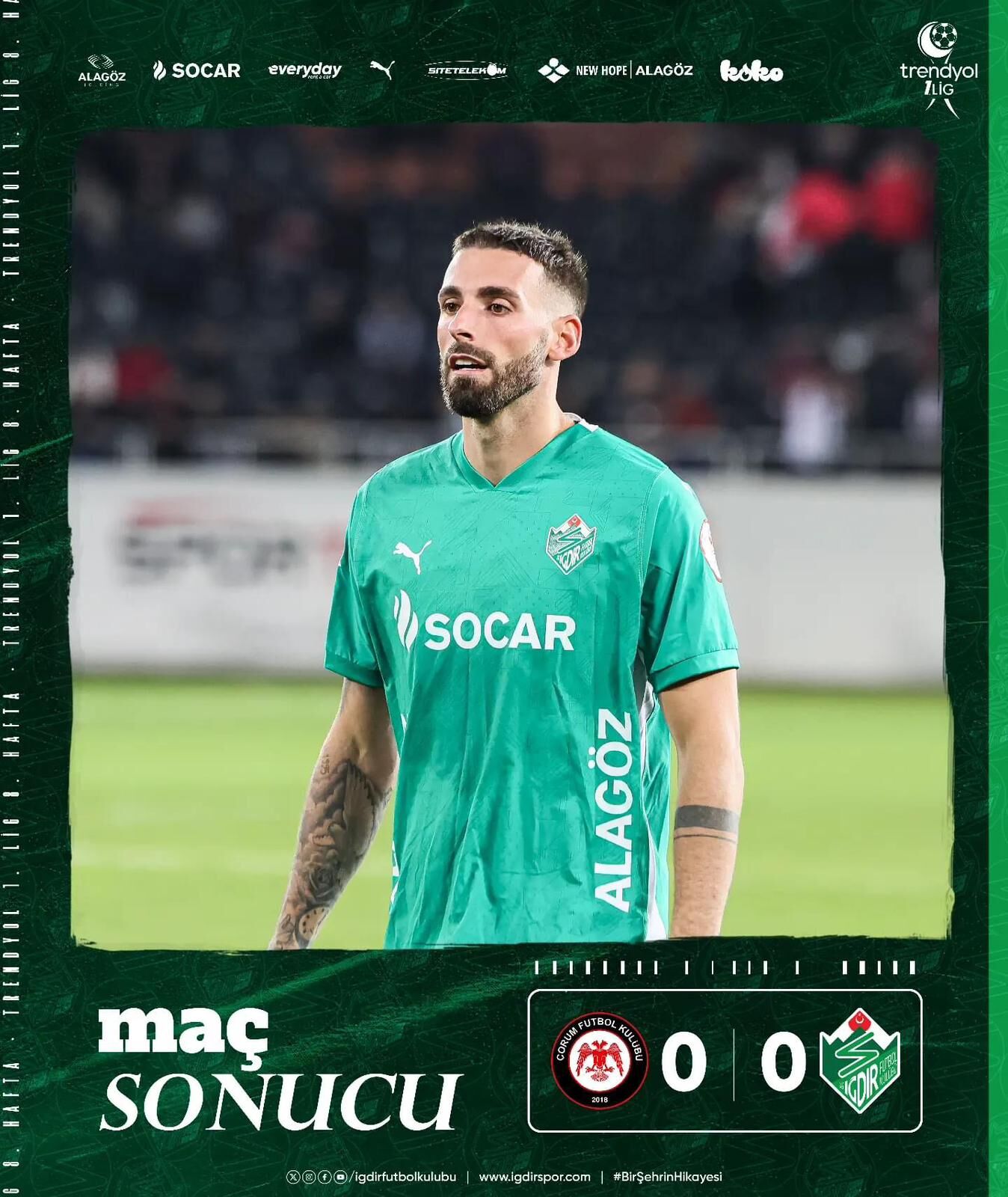 Alagöz Holding Iğdır FK, Deplasmanda Ahlatçı Çorum FK ile Berabere Kaldı