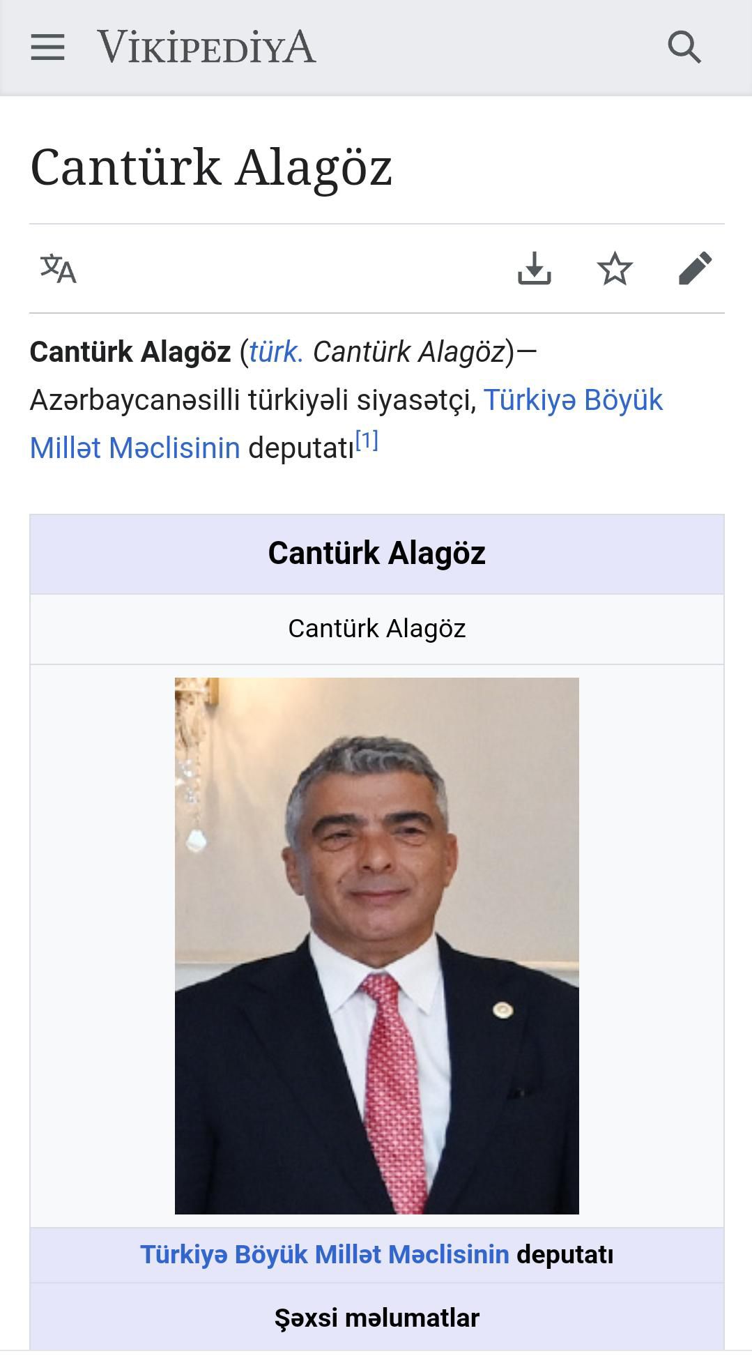“Wikipedia”nın Azerbaycan Türkçesi Versiyonunda Cantürk Alagöz Hakkında Yazı Oluşturuldu