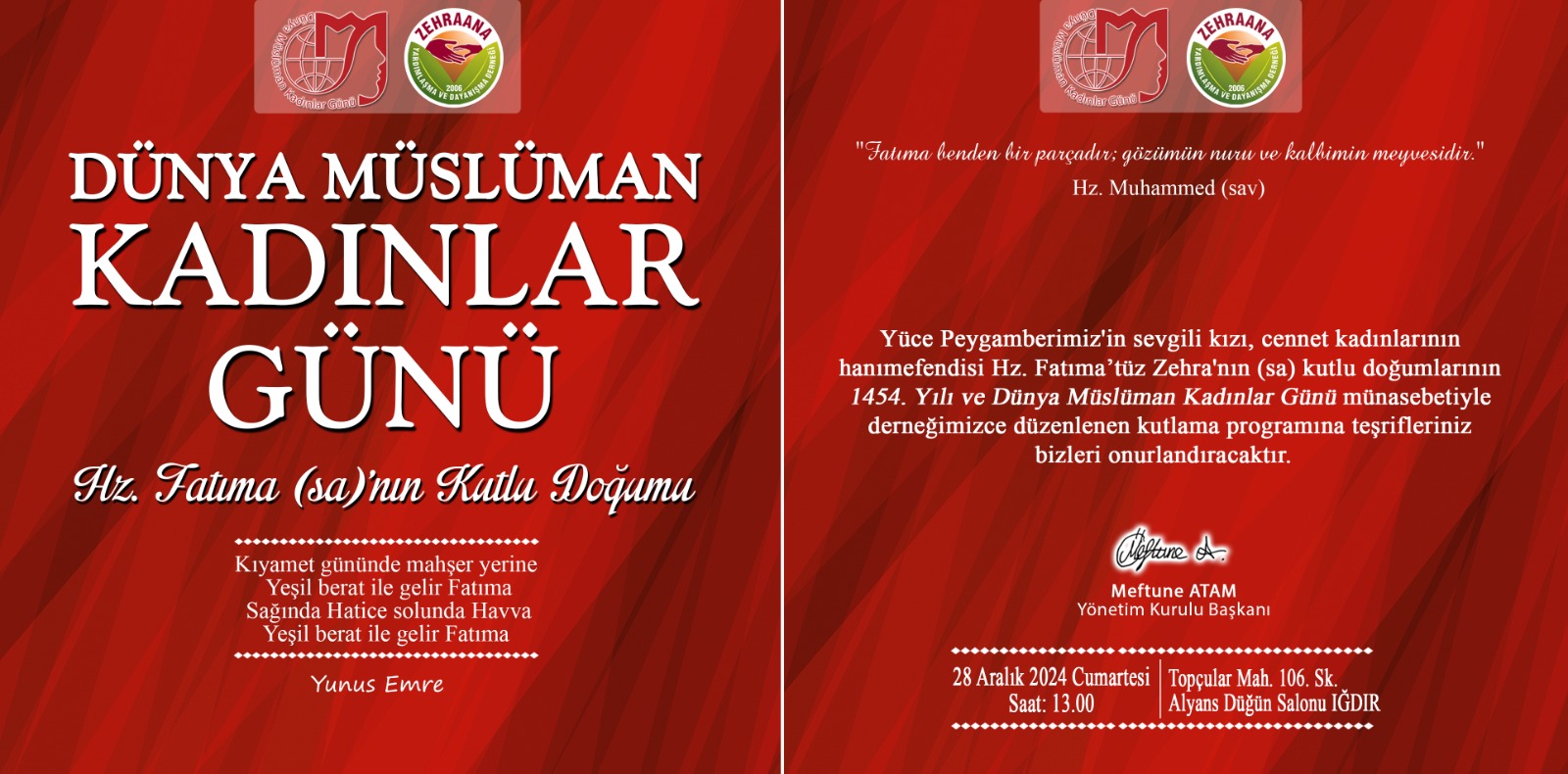 Dünya Müslüman Kadınlar Günü Iğdır