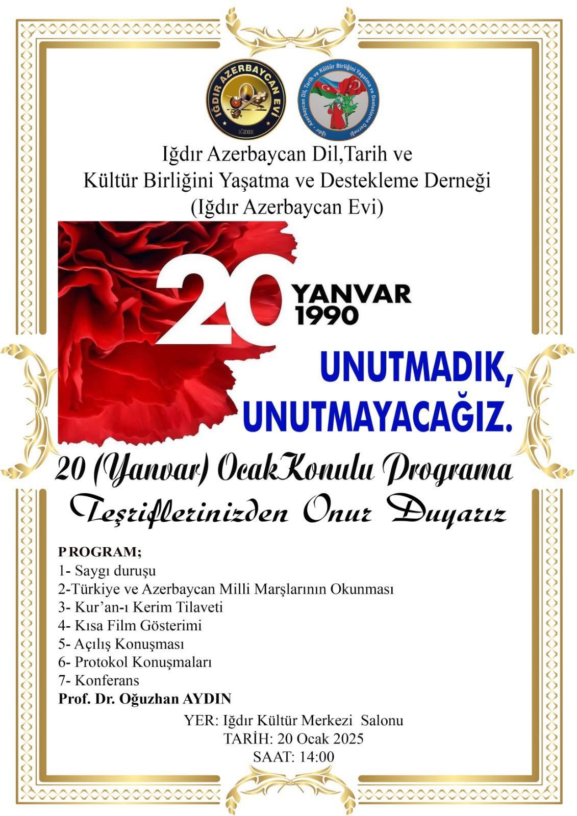 20 Ocak Katliamı Iğdır''da Anılacak