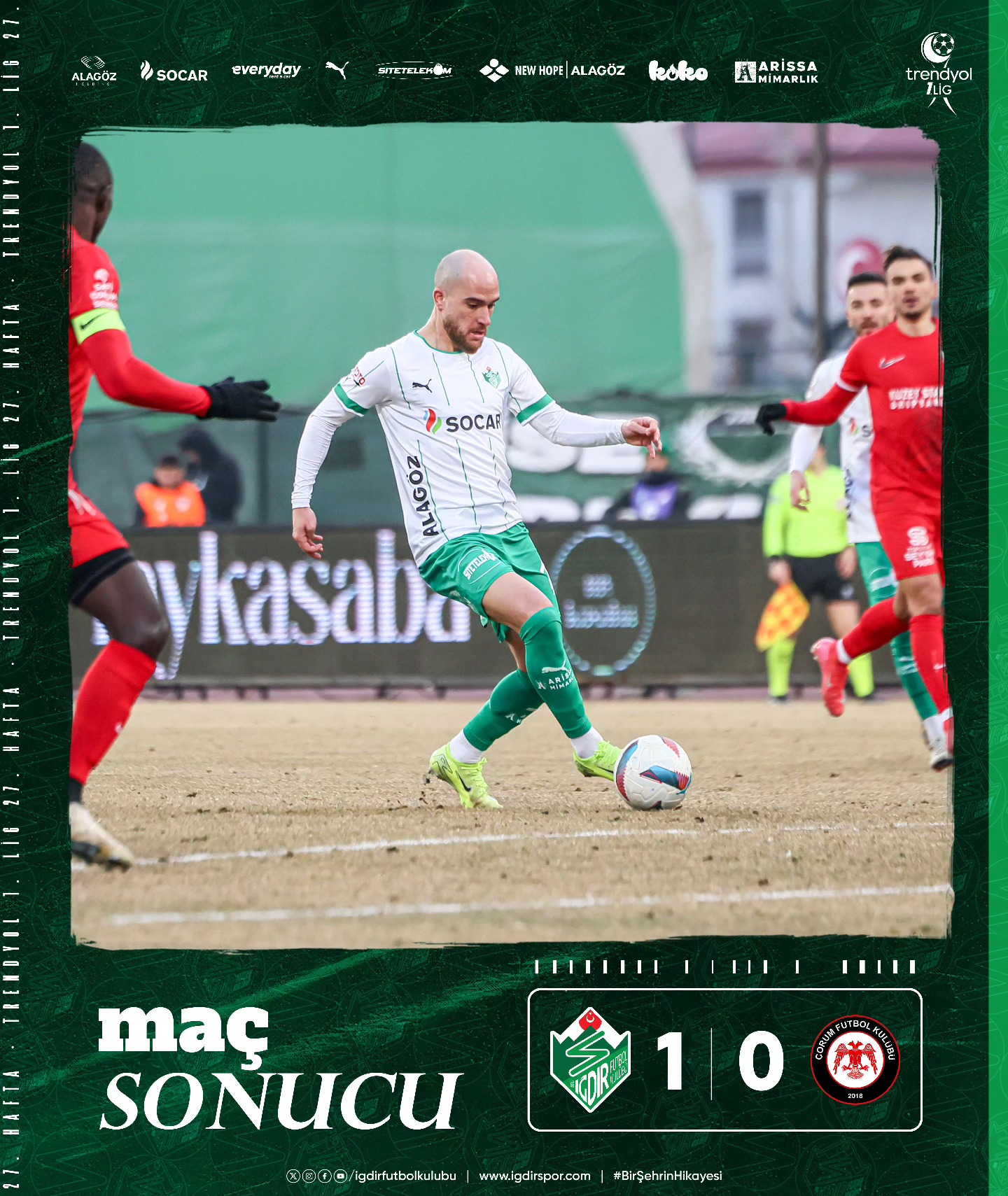 Iğdır FK, Çorum FK''yı 1-0 Mağlup Etti
