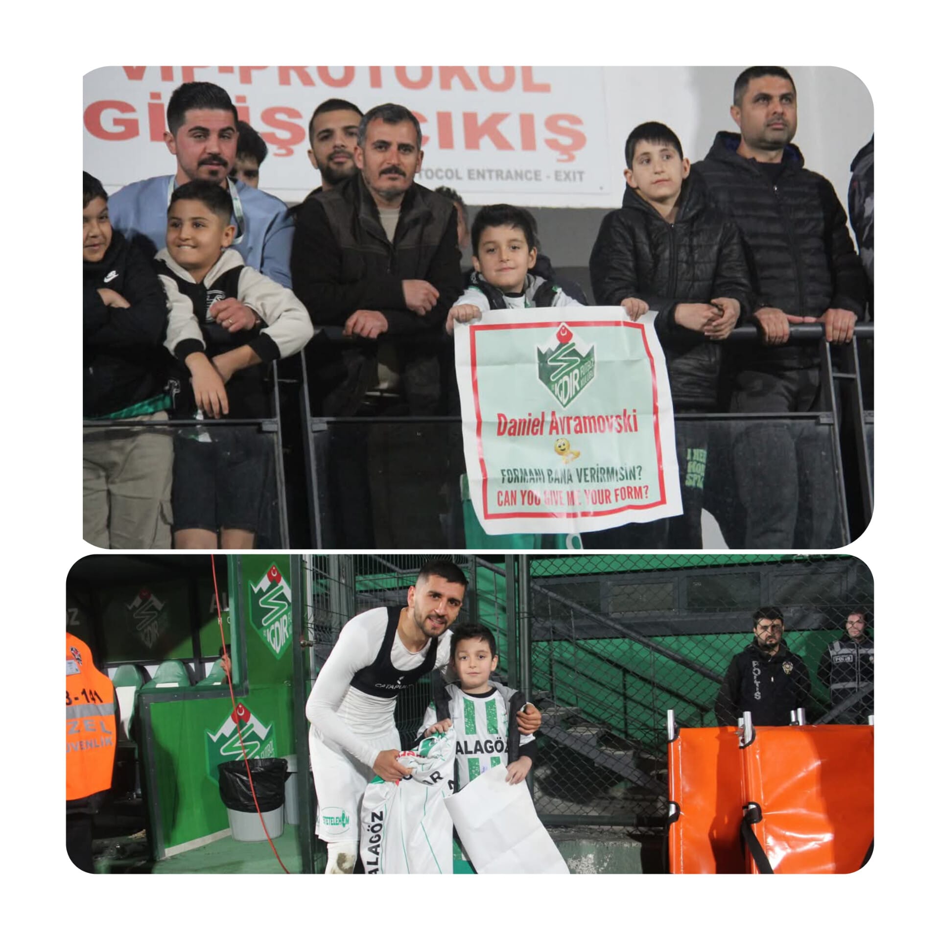 Maçta pankart açan minik Iğdır FK taraftarı hayaline kavuştu!