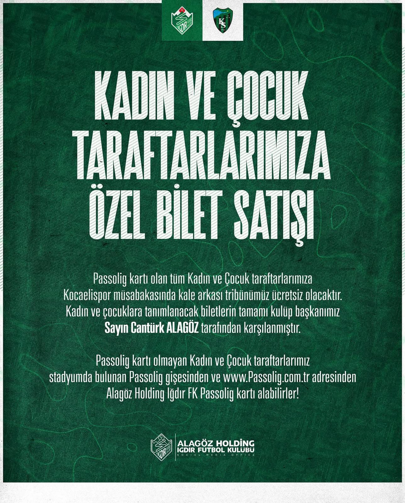 Kocaelispor Maçında Kadın ve Çocuklara Tribün Ücretsiz!