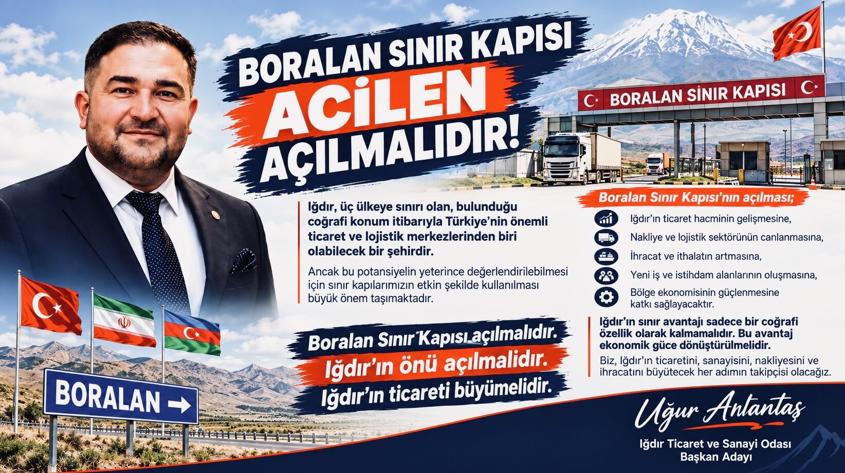 Iğdır Boralan Sınır Kapısı Açılmalıdır