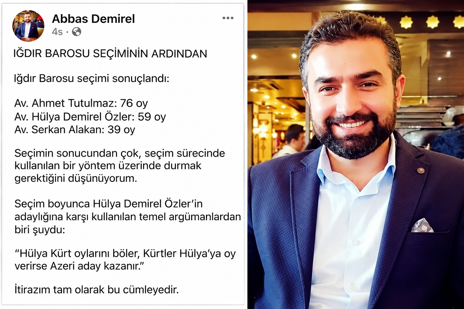 Baro Seçiminin Ardından Abbas Demirel’den Dikkat Çeken Paylaşım